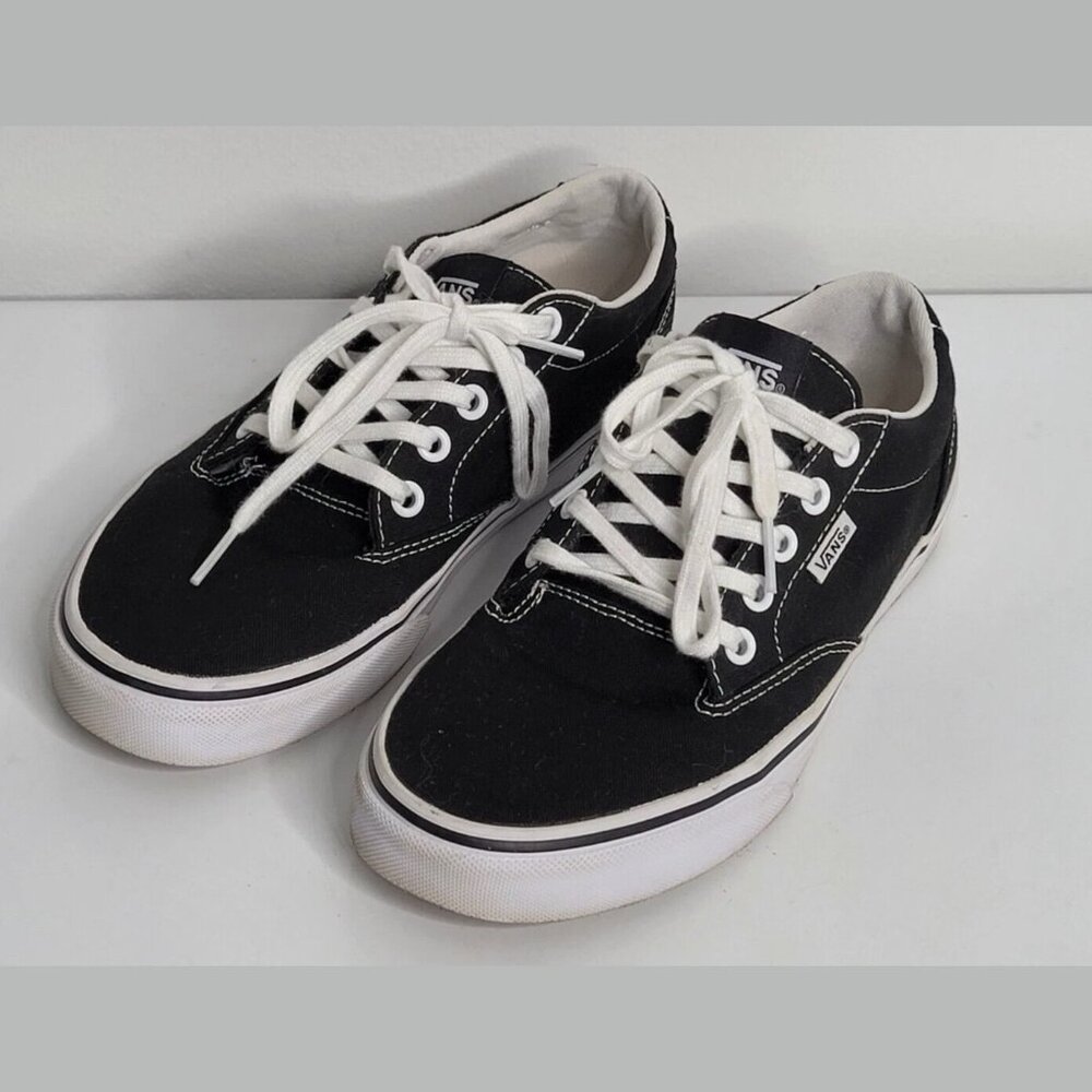 Vans Black Sneaker Shoes Women's Size 7 Lace Up Low Top Classic Canvas